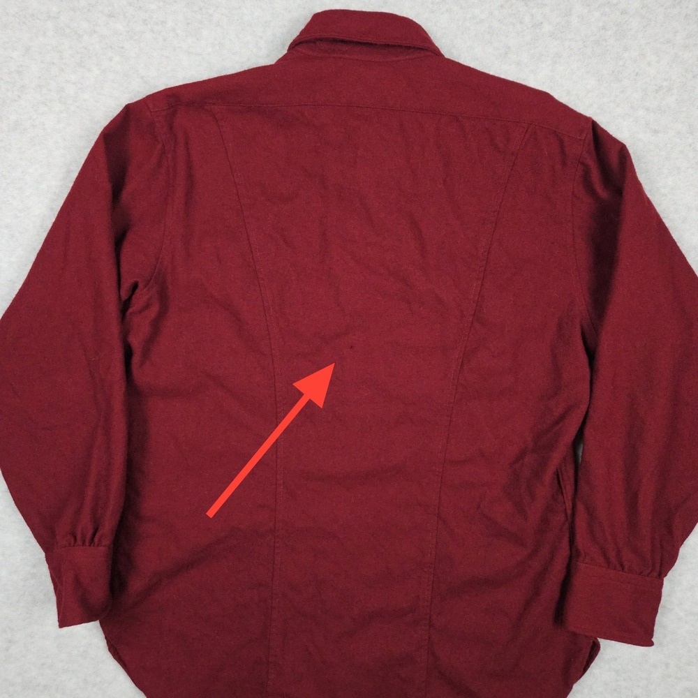 Vintage Pendleton (Men's Large) Burgundy Wool Western Yoke Button Shirt USA Made - Picture 6 of 8